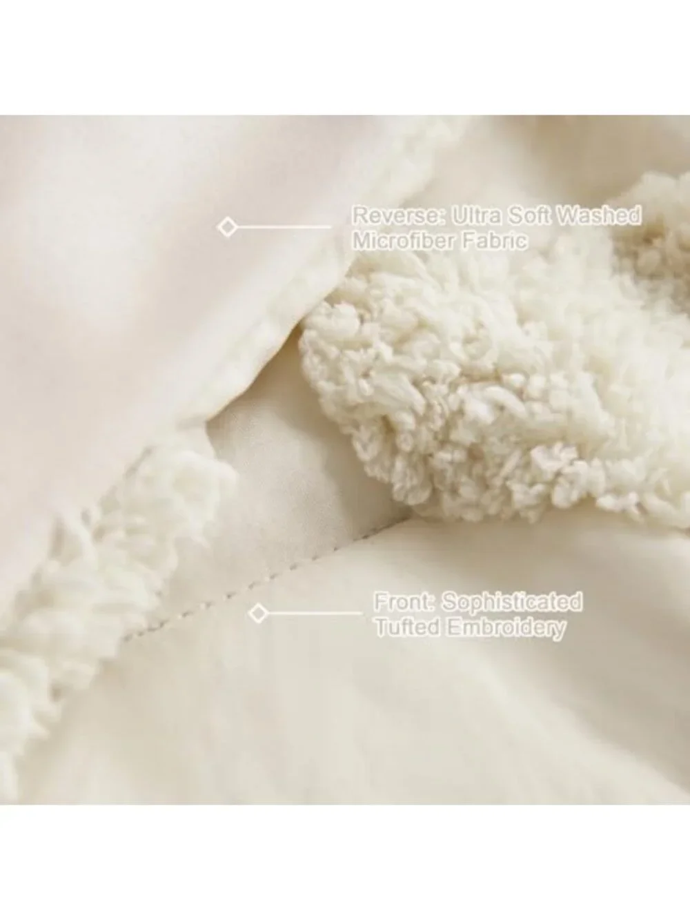 Queen Boho Tufted Comforter Set - Beige Textured Bedding, 3-Piece Farmhouse Chic